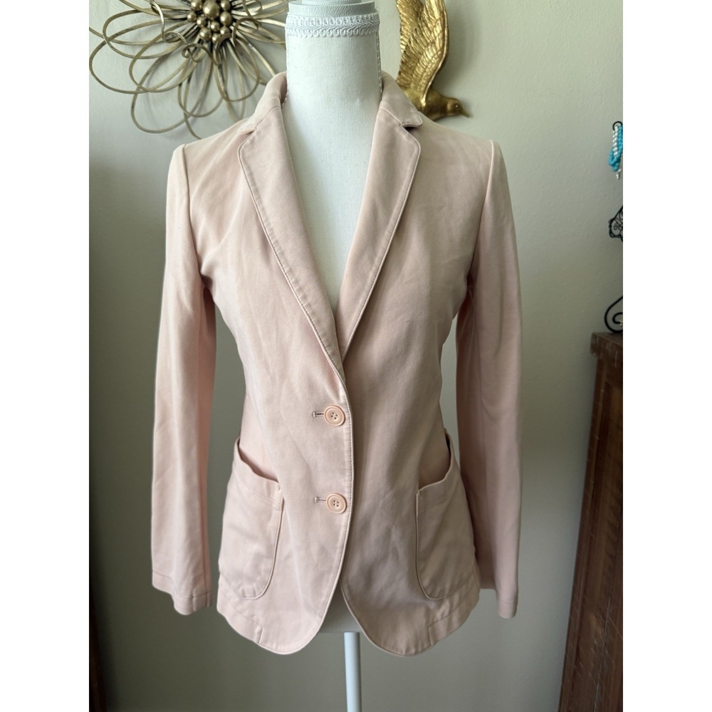 Indigo Rein Blush Pink Knit Blazer Womens Small 2 Button Stretch Jacket